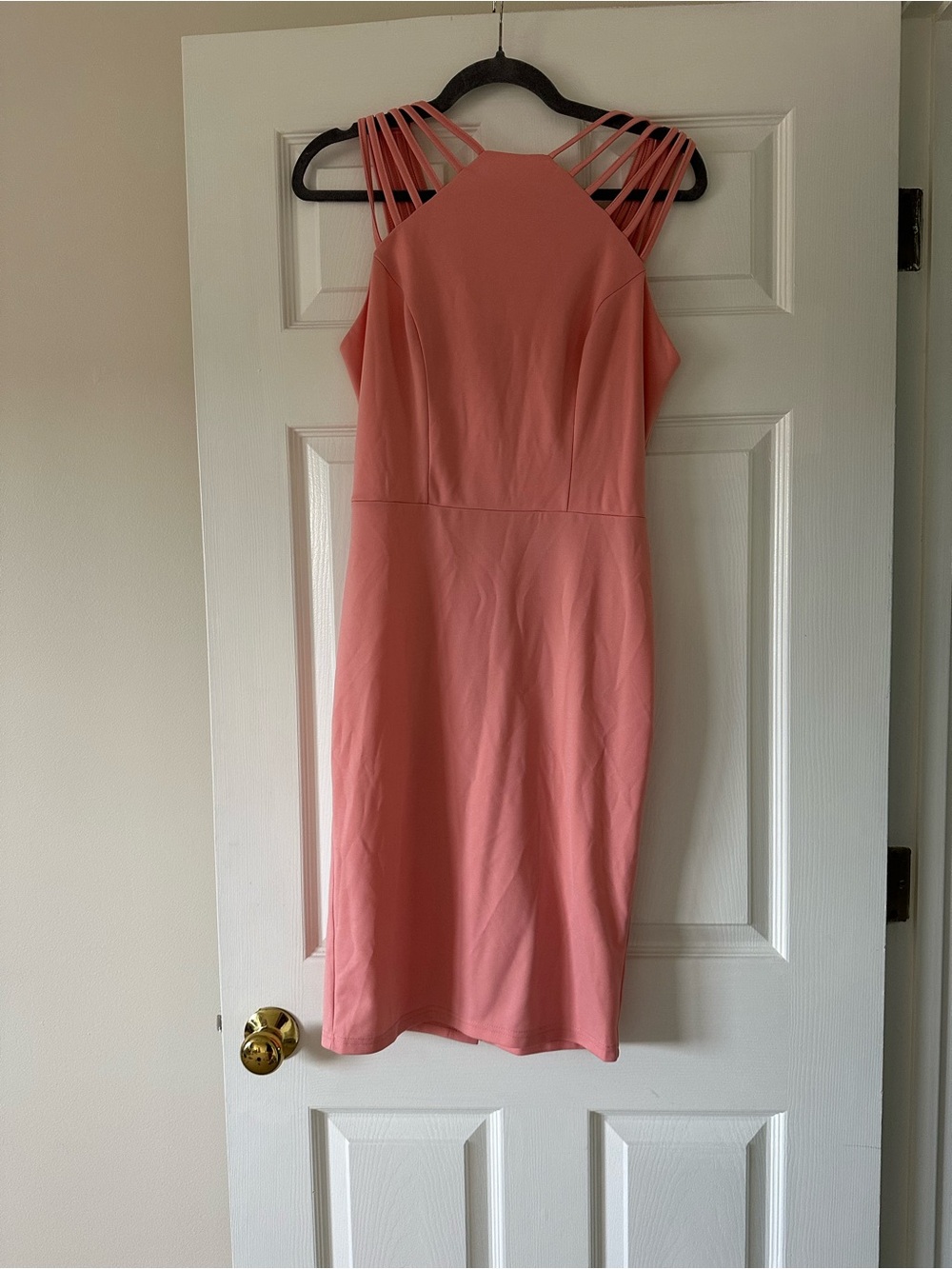 Strappy Coral Bodycon Dress